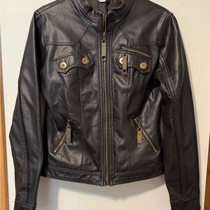 Maurice’s Brown Faux Leather Moto Jacket Small